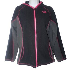 The North‎ Face Zip Sweatshirt Hoodie Girls XL 14-16 Black Gray Pockets Gorpcore